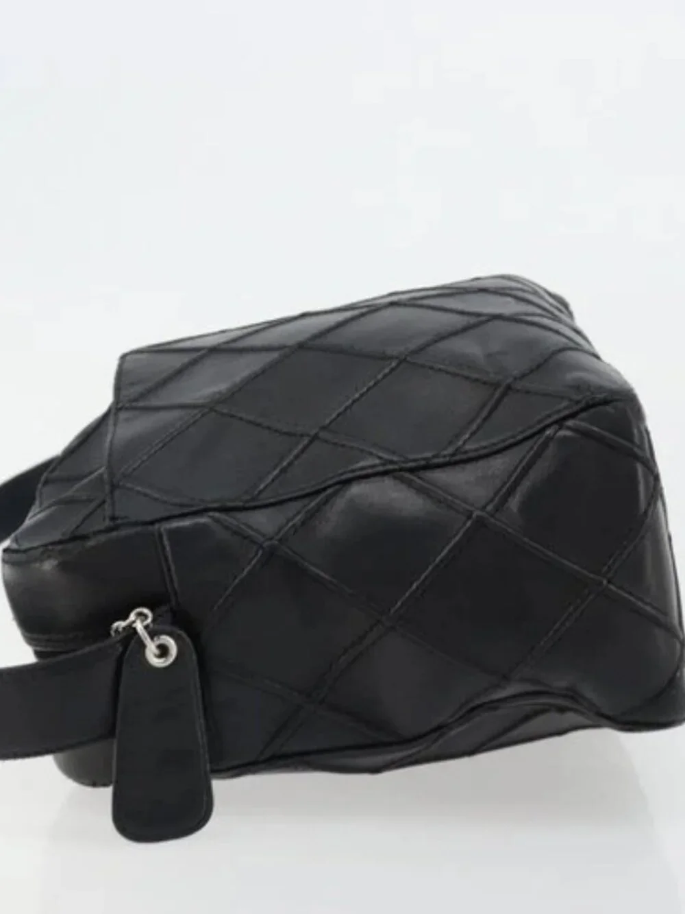 CHANEL Bicolore Shoulder Bag Leather Black Silver CC Auth ka4426